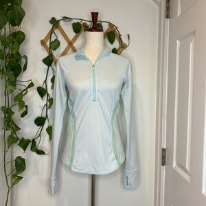 ABERCROMBIE & FITCH Active Blue & Neon Yellow Quarter Zip Workout Jacket